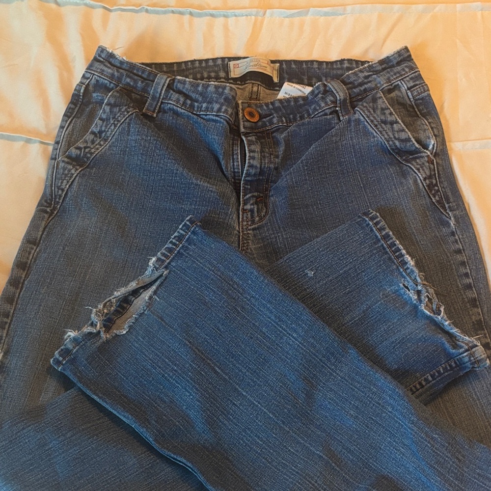 Stylish Straight Leg Blue Jeans